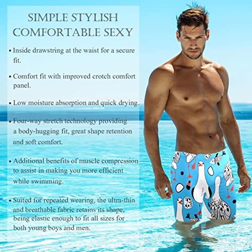 Jammers de natación Gaviotas SND para entrenamiento de larga distancia y carreras masculinas 3