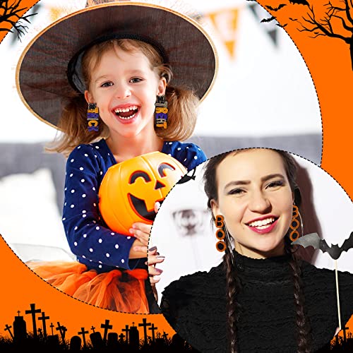 Kenning 6 Pairs Halloween Boo Beaded Dangle Earrings Spooky Ghost Pumpkin Drop Dangle Earrings Tassel Hoop Earrings For Women Girl Jewelry Gift Halloween Cosplay Gothic Costume Party #TOP5