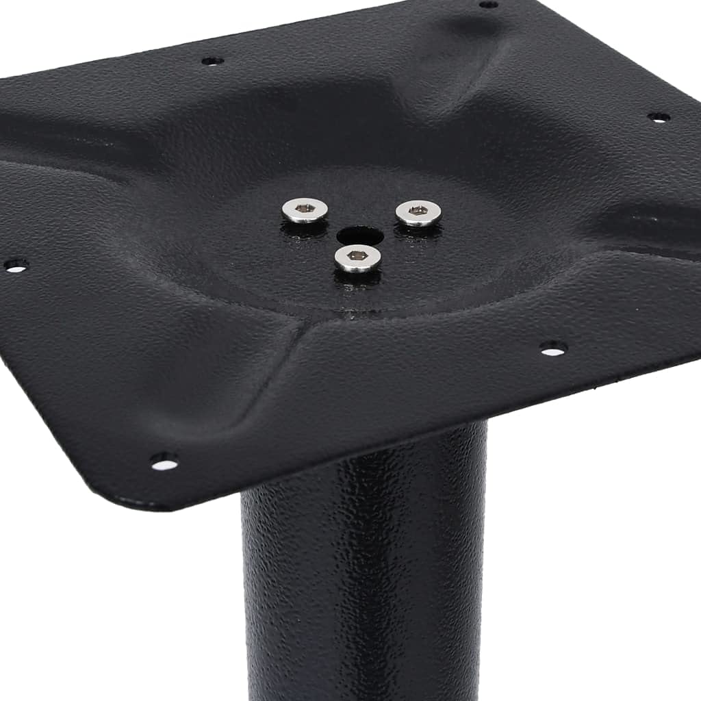 Gamba di Sostegno in Ghisa per Tavolo da Bar, Design Industriale Robusto, Nero, Dimensioni 76x76x107 cm, Montaggio Semplice con Fori sulla Piastra, Struttura
