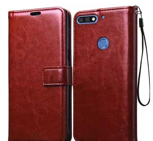 Takshiv Deal Leather Finish Flip Cover | Slim Fit Card Holster Stand Cover | Inside Pockets | Wallet Style | Magnet Closure | Card Slots Phone Case for Honour 7C (Colour Brown) (B0CN1QHQS4) Amazon Price History, Amazon Price Tracker