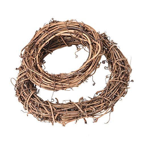 EXCEART Guirlanda de uva, faça-você-mesmo, guirlanda de ratã de Páscoa, guirlanda rústica para artes