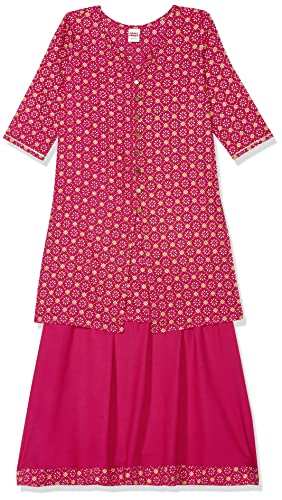 Image of Amazon Brand - Jam & Honey Girl's Rayon Salwar Suit (J&H-GE-T-SKD-10 Pink 3-4 Years)