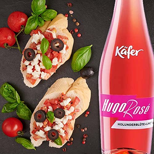 6 Flaschen Käfer Cocktails Hugo Rosè aromatisierter weinhaltiger Cocktail, sortenreines Cocktailpaket + VINOX Weinkarten… - Image 4