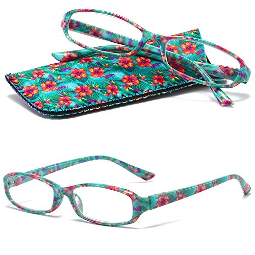 VEVESMUNDO Mujer Gafas de Lectura Compactas Portatiles Flores Anteojos Para Leer con Bolsillo Cover