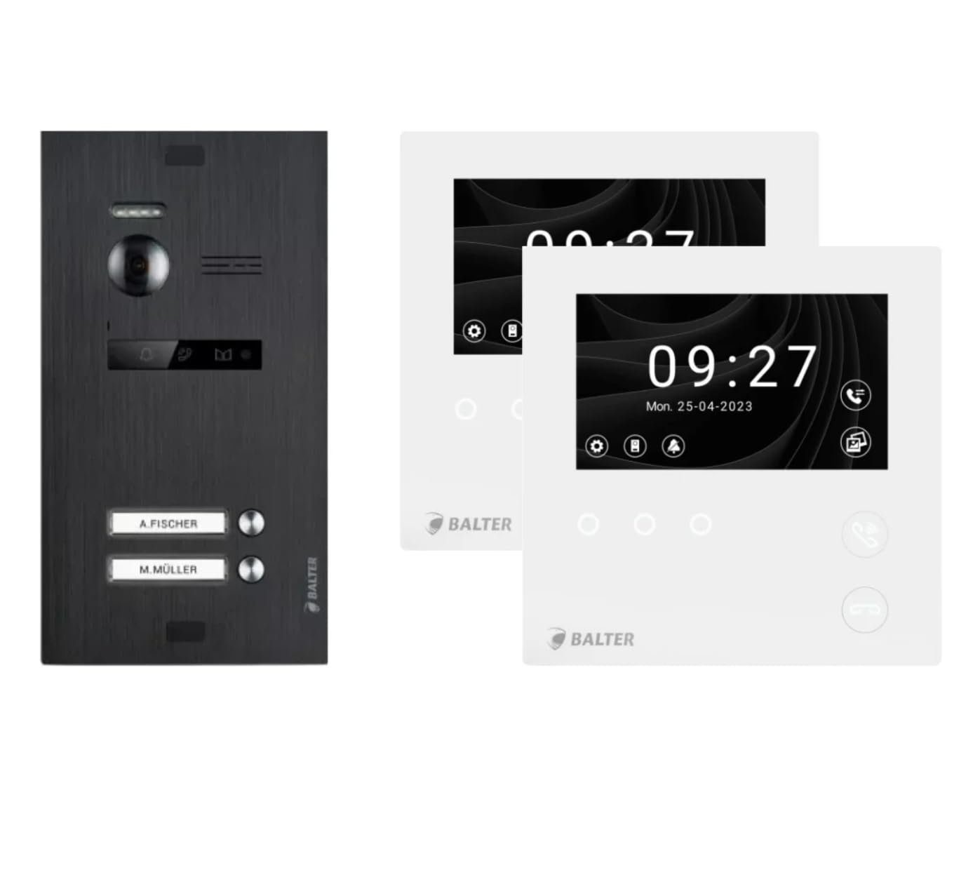 SCHUTZER Balter EVO HD - Juego de videoportero para 1 casa familiar, monitor táctil de 4,3" + cámara Full HD, ampliable a 2 monitores y 1 estación de puerta