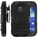 Samsung Galaxy Stardust Case, Nagebee - Samsung Galaxy Stardust S766C Hybrid Armor Stand Case With Holster and Locking Belt Clip Case for Samsung Galaxy Stardust S766C (Holster Black)