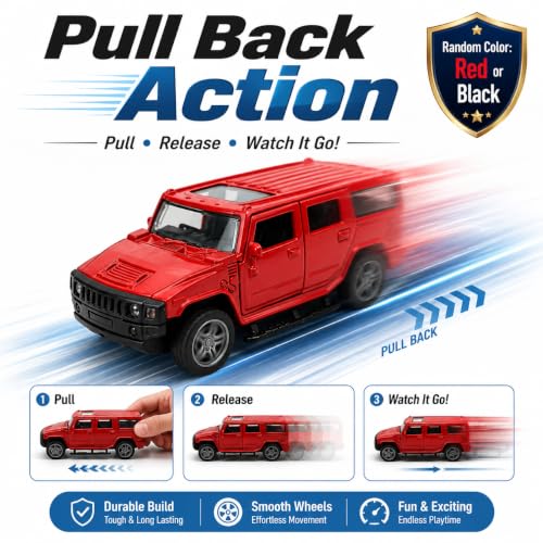 Image of Fortuner 1:32 Scale Die Cast Metal Toy Car with Pull Back Action, Openable Doors,& Boot | Metal Body SUV Model Car for Kids Boys Girls & Collectors (Random Colour) (Hummer)