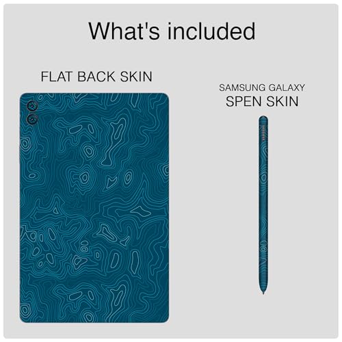 Image of Capes Tablet Skins Compatible with Samsung Galaxy Tab S9 FE Plus | Ultra-Thin Protective Film | Anti-Scratch Vinyl Decal Skin | Not Case /Cover (Aqua, Back Skin + S Pen Skin)