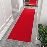 Ottomanson 2' x 6' Hallway Runner with Scraper Pile - Extra Durable Non-Slip Rug Mat for Indoor & Outdoor Use - Ideal for Kitchen, Entryway, Patio & Garage - High-Traffic Carpet, Red