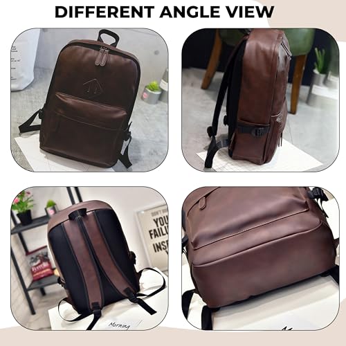 Image of Kraptick Multi-functional Backpack-Waterproof Laptop Backpack, Office Bag with PU Leather Design, Professional Bag for Laptops and Work, Durable and Stylish Bags for Travel