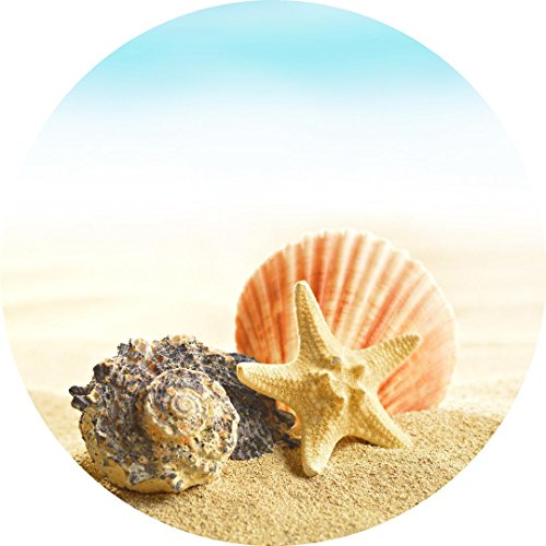 12" Seashell In Beach Sand #1 Wall Dot Decal Vinyl Sticker Graphic Removable Reusable Circle Photo For Home, Office, Nursery & Bathroom Decor #TOP5