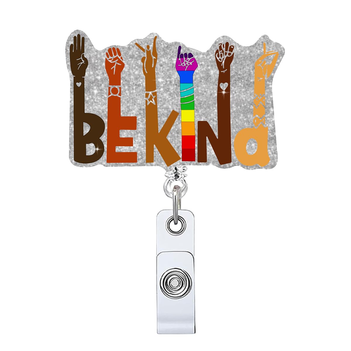 Badge Reel Holder Retractable with ID Clip for Nurse Nursing Name Tag Card Be Kind Badge Holder Alligator