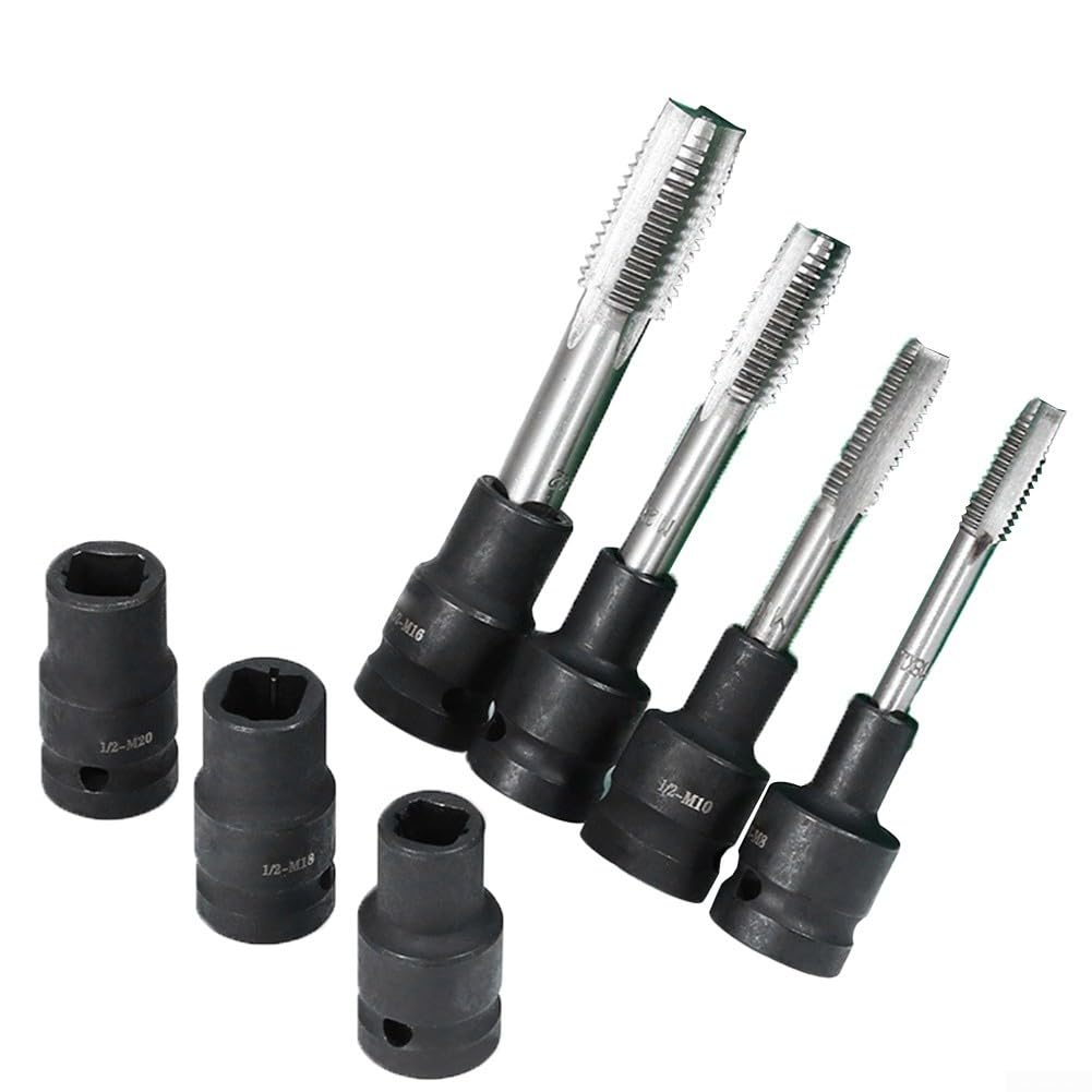 Set Di 10 Prese Quadrate Per Rubinetto M6-M24 – Acciaio Cromo Vanadio, Per Cricchetto 1/2”!