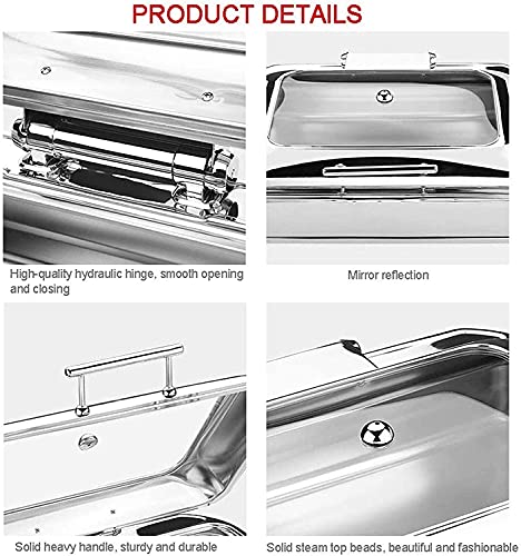 LIRONGXILY Warmhaltebehälter Essen, Buffetwärmer, Chafing-Tellerbuffet-Set, 13l rechteckiger Buffet-Server Catering… – Bild 6