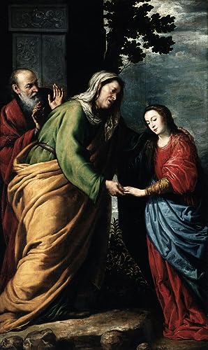 Cuadro en lienzo de La Visitación por Antonio De Pereda, decoración para dormitorio de 60x90cm
