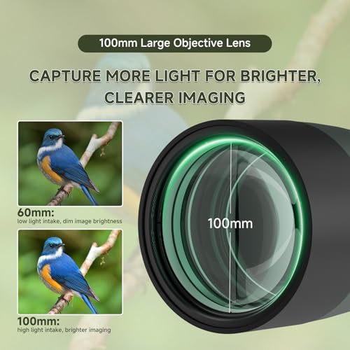 Svbony SV28 25-75x100mm Spektiv mit Stativ, Großes Sichtfeld, Helle und Klare Bilder, HD BAK4 Porro Prisma FMC, Spektive mit Handy Adapter Tragetasche für Vogelbeobachtung, Scheibenschießen,Wildtiere