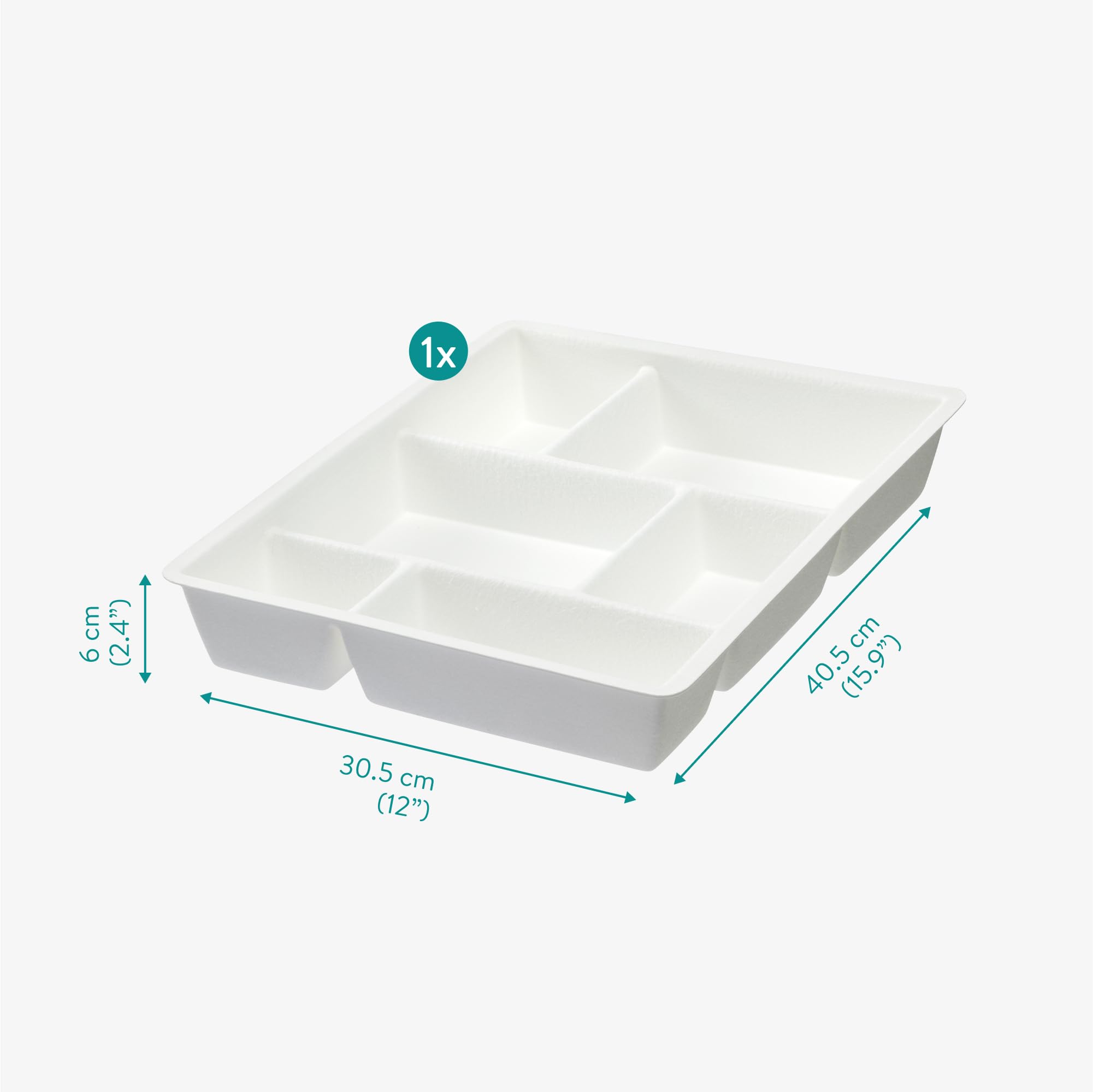 Navaris Organizer Cassetti Scrivania Divisori per Cassetti Ufficio 40,5 x 30,5 x 6 cm Bianco