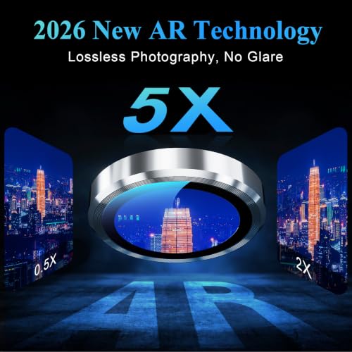 Image of Lensarmor Compatible with 18 Pro / 18 Pro Max Camera Lens Protector Silver - Premium 9H Tempered Glass, Military-Grade Protection, No Flash Interference & Case-Friendly Design