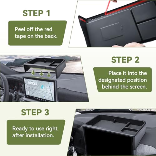 HGWEI Dash Storage Tray Compatible with 2025 2026 Ford Explorer (Active/T-Line/ST/Platinum/Tremor) Interior Accessories Behind 13.2" Screen Center Console Dashboard Organizer Insert Mount Holder by HGWEI - Image 7