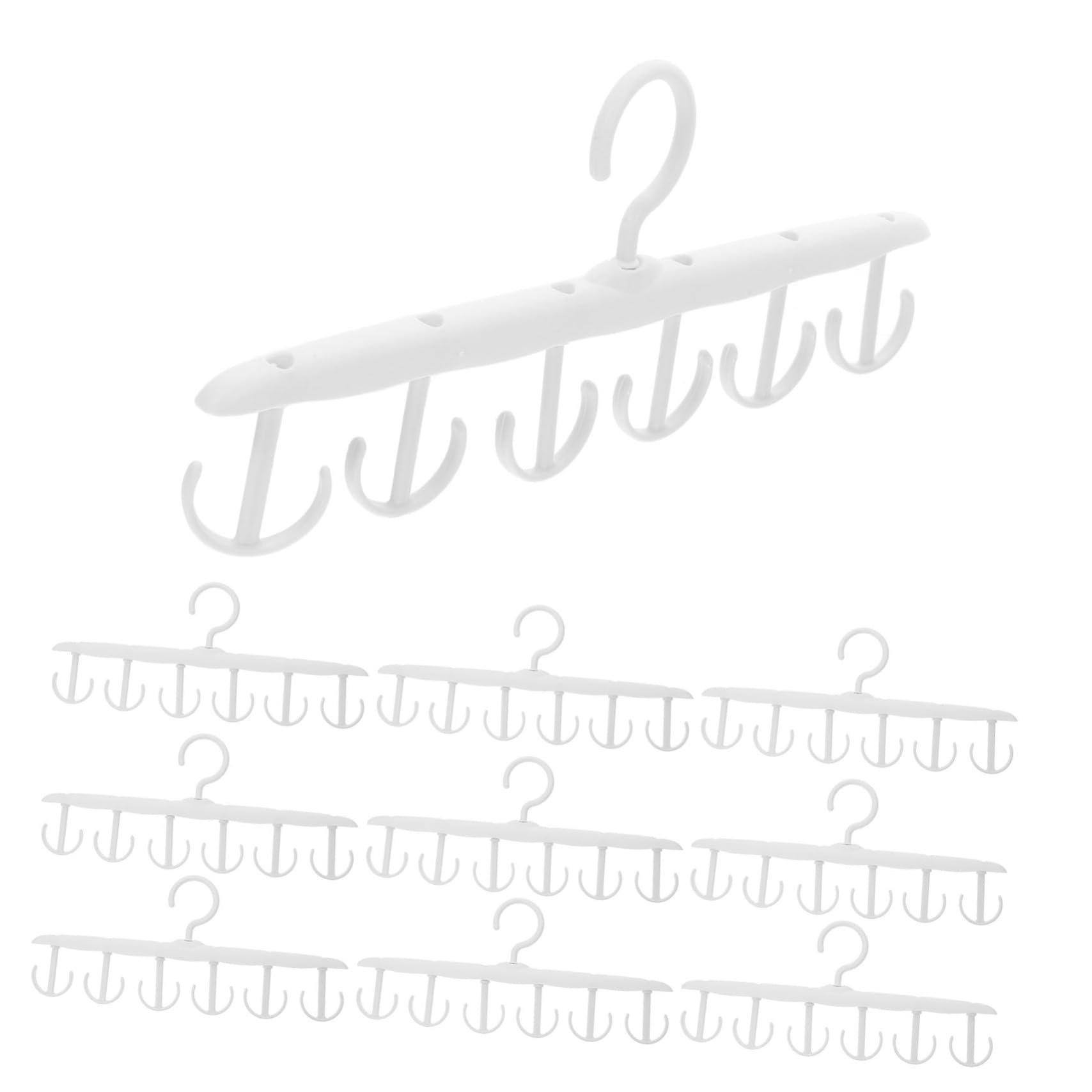 Unomor 10pcs Plastic Hangers Organizer Rotating Coat Rack Belt Hangers Heavy Duty Hanging Hooks for Closet Jeans Organizer
