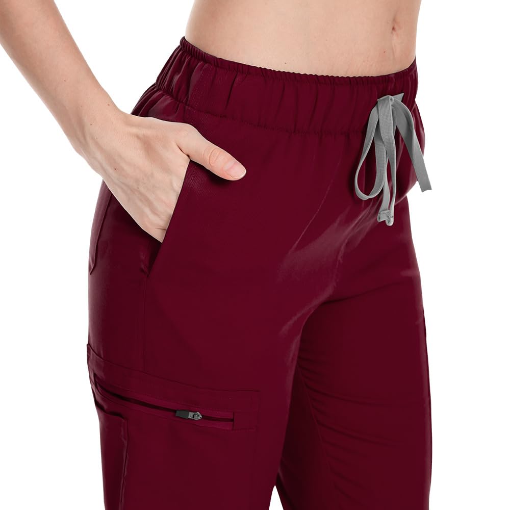 Pantaloni da infermiera con elastico in vita con coulisse in vita 5 tasche traspiranti misto poliestere DK74