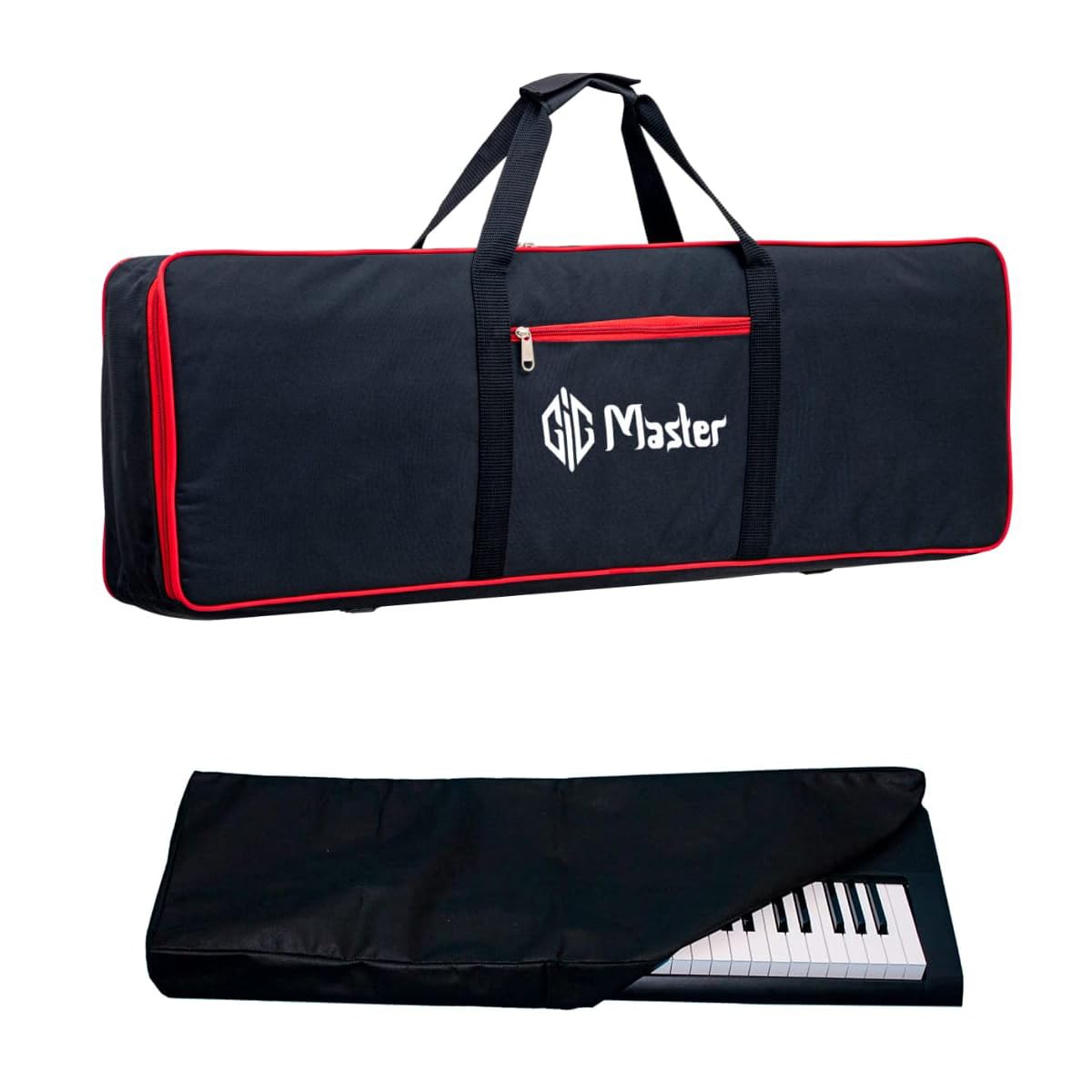GIG Master Keyboard & Piano Case/Cover/Backpack for Arturia KeyLab Essential 49 mk3, 49 Keys Heavy Lightweight Bag with Front Pocket (Black & Red)-image-13