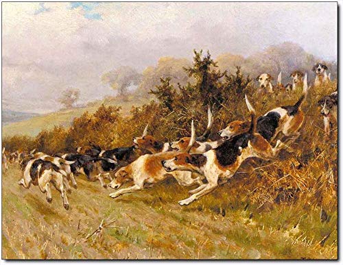 Peintures sur toile de maître chasse classique chiens de chasse tableau à l'huile