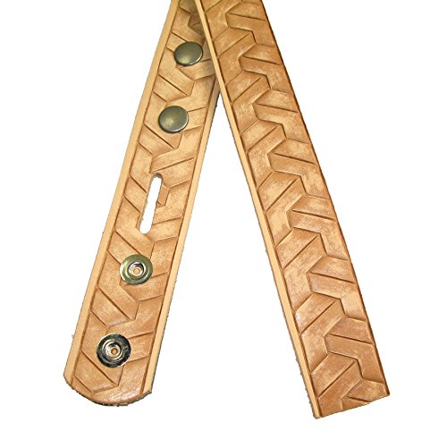 Zelikovitz Embossed Geometirc Weave Belt Blank Vegetable Tanned Cowhide (1-1/4")4