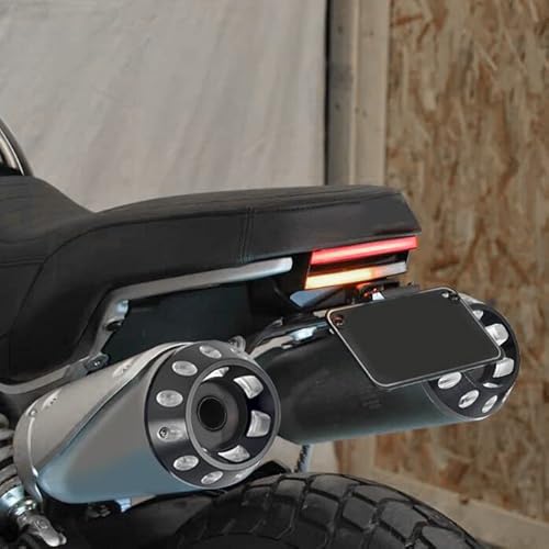 Motorrad Aluminium Auspuff Endkappen Schutz Schalldämpfer Rohrspitze Heckabdeckung Dekoration Rahmen Kit für Scrambler 1100 / Special/Sport Zubehörteile 2018 2019 2020 (Schwarz)