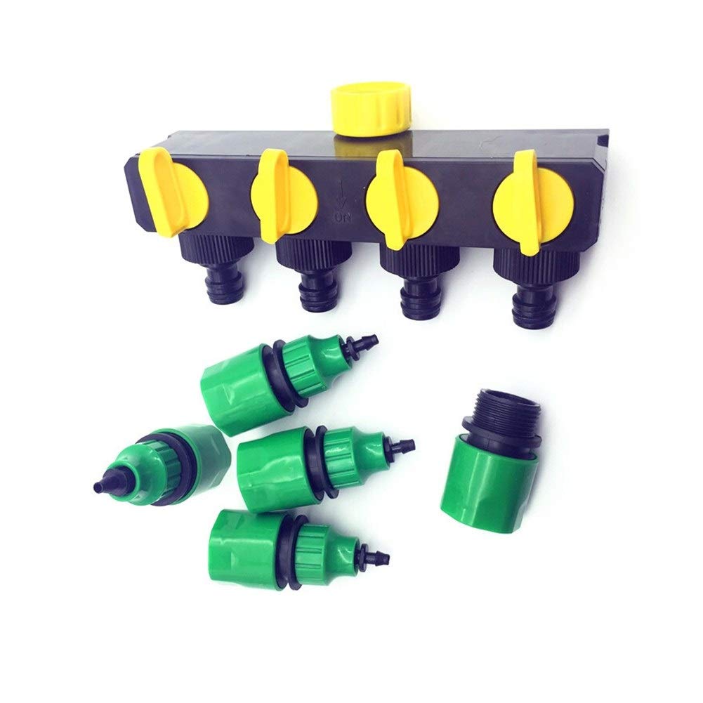 1 Set (6 Pcs) 4 Way Shunt Water Pipe Connector Water Diverter Drip Garden Irrigation 4/7 Or 8/11 Hose Connector Fitting (Diameter : 1 set)