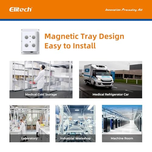 Elitech WiFi Temperatur Datenlogger mit 2.4G/5G Hz Unterstützung, Duale Externe Fühler (-40℃~80℃), Echtzeit-Alarm per App/SMS/E-Mail, Cloud-Speiche, RCW-800W TDE
