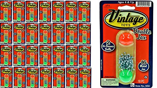 JA-RU Metal Jacks Game with Ball (36 Jax Game Set) 2 Small Bouncy Balls. 90s Toys Nostalgia Vintage Board Games for Kids. Bulk Tween Party Favors & Pinata Filler. 950-36s