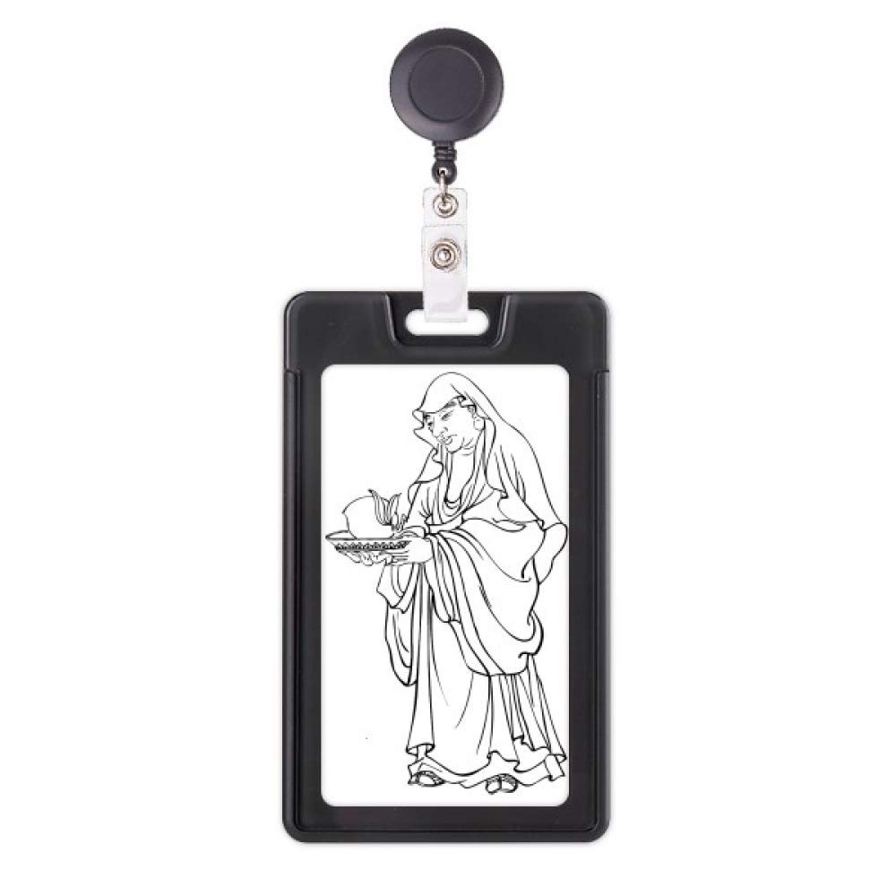 Porte-badge rétractable Bouddha chinois pour carte d'accès