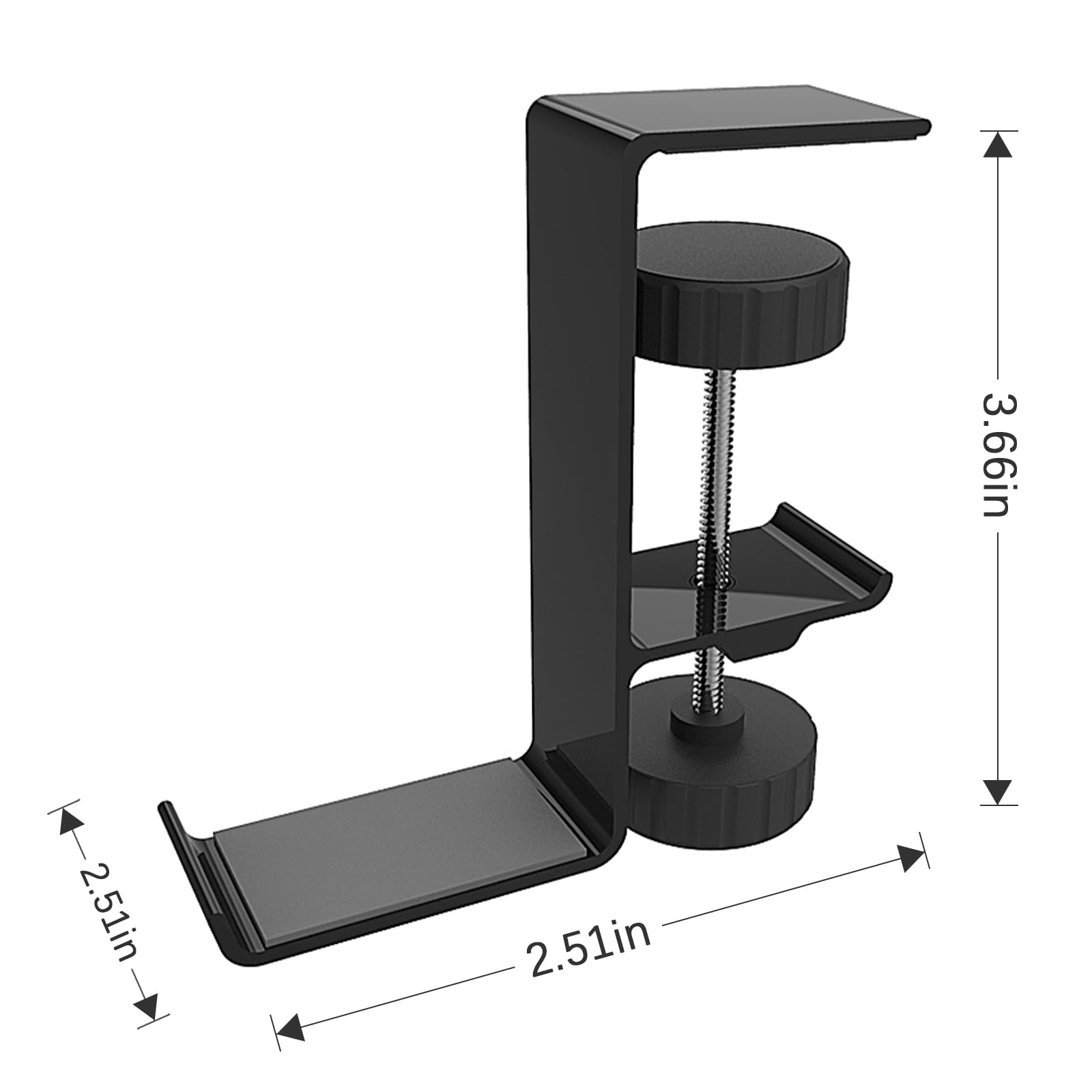 Ytudingak Headphone Stand Hanger Holder,Under Desk Alloy Headset Stand with Universal Fit for Gaming PC Accessories,Under Desk Clamp Hook Mount - Black