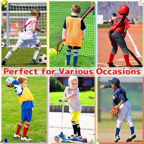 Image of Olreco 4 Pack Kids Soccer Socks Toddler Baseball Socks Youth Boys Football Sock Boys Girls Softball Sock Athletic Accessories