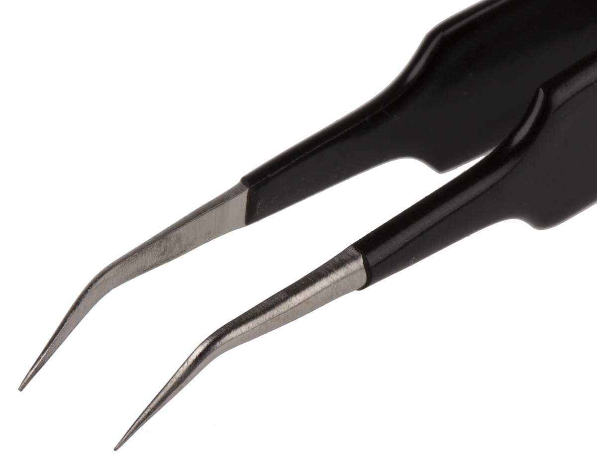 RS PRO Pęseta ze stali nierdzewnej, 110 mm, antymagnetyczna, zabezpieczona przed ESD