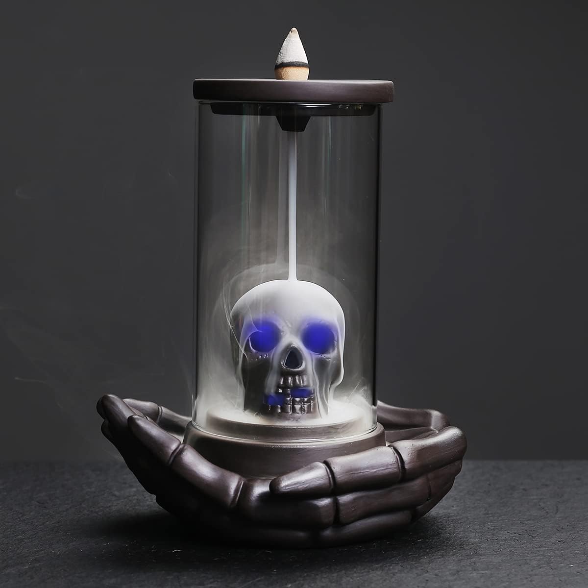 ChangWanna Skull Incense Burner Holder, Backflow Waterfall Cone Incense Holder