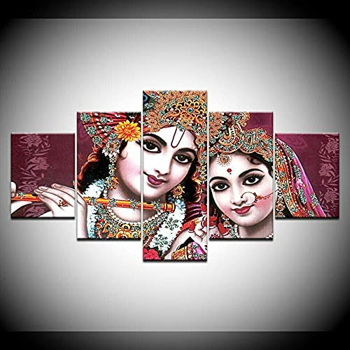 Papier peint moderne YUANJUN en 5 parties toile Radha Cli 150x80cm