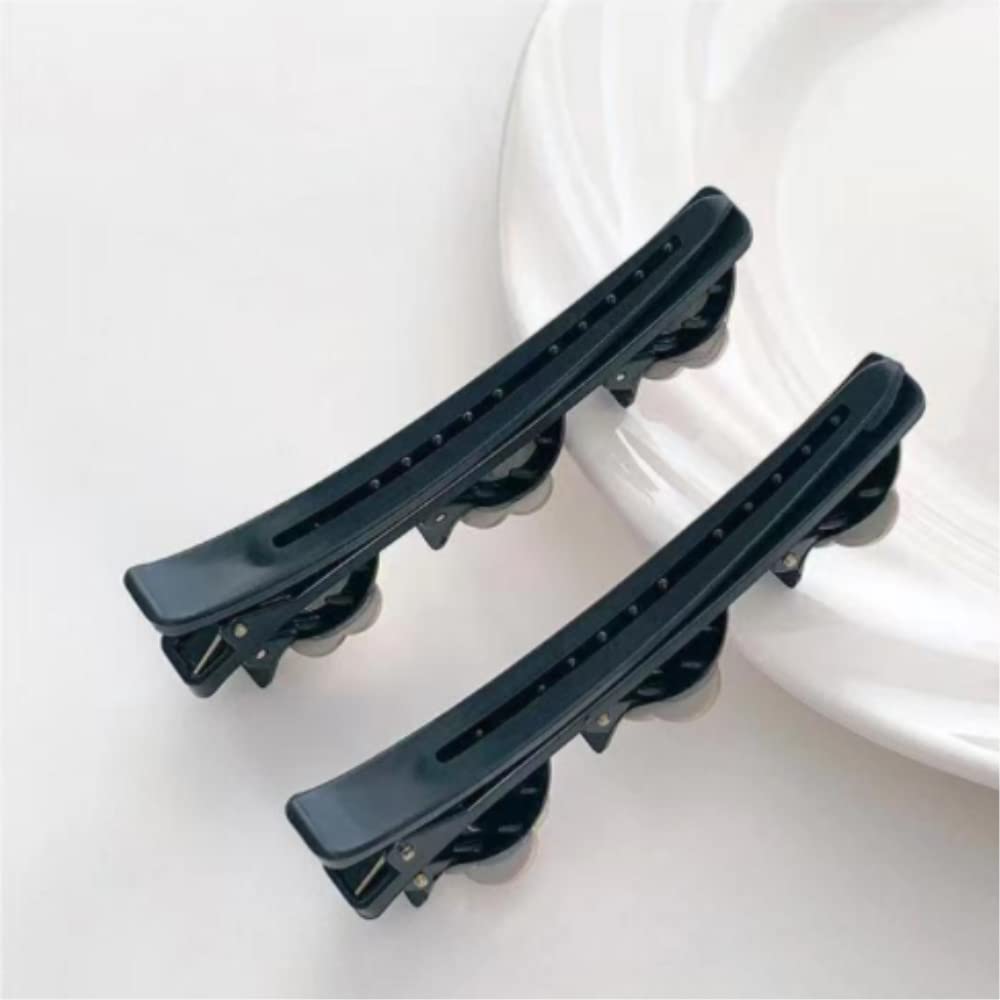 FZLANQ Sparkling Crystal Stone Braided Hair Clips, 4 Pcs Four-Leaf Duckbill Clip, Big Hair Clips with 3 Mini Hair Clips - Image 4