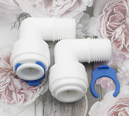 1/4-Inch Male To 3/8-Inch Elbow Tube Quick Connect Reverse Osmosis Check Water Filter Fitting Pack Of 5 #TOP3