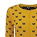 YEMAK Women's Knit Cardigan Sweater – 3/4 Sleeve Button Down Crewneck Cute Cat Pattern Casual Lightweight Knitted Top MK3466-BRZ/BLK-M