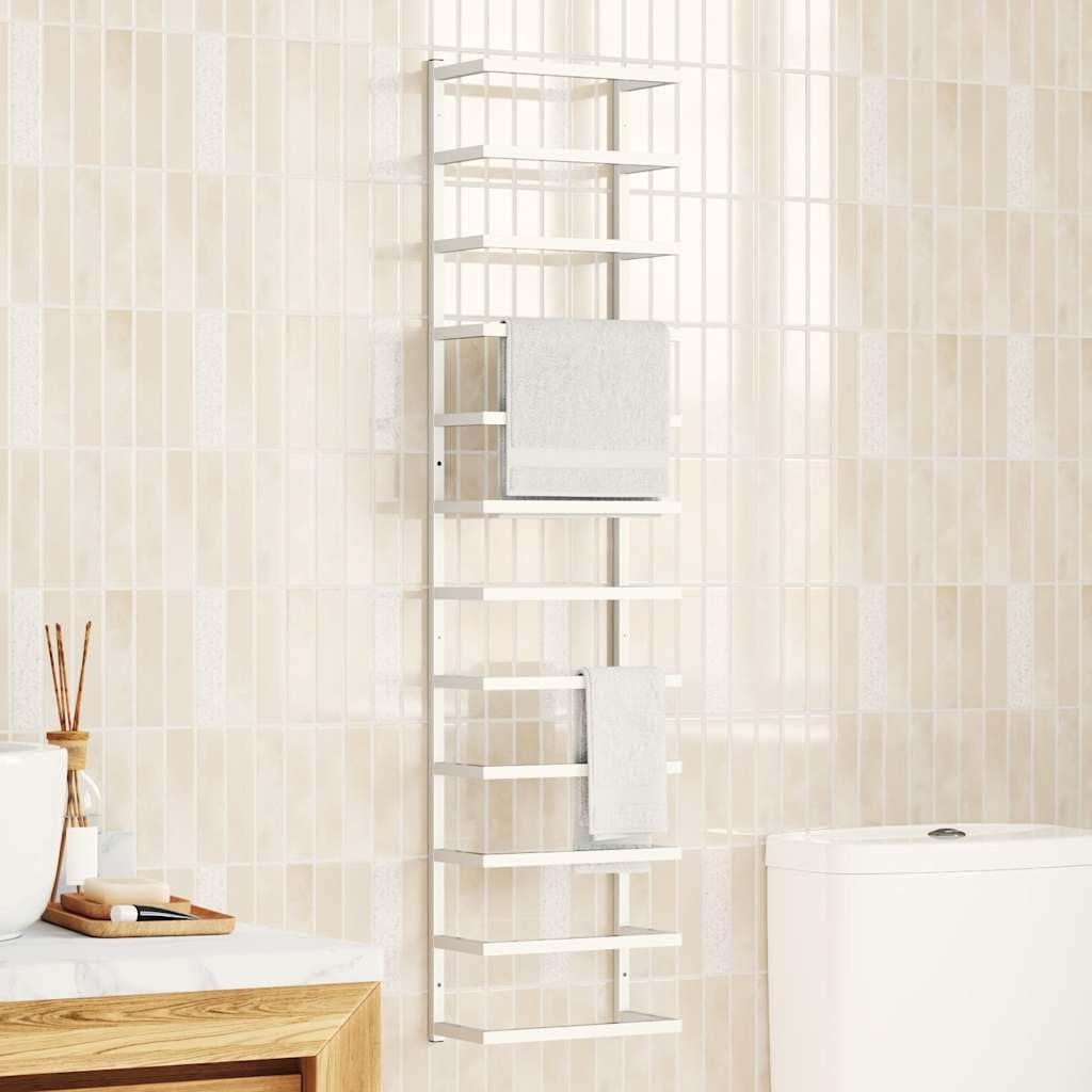 Toallero blanco 24 x 12 x 96 cm acero