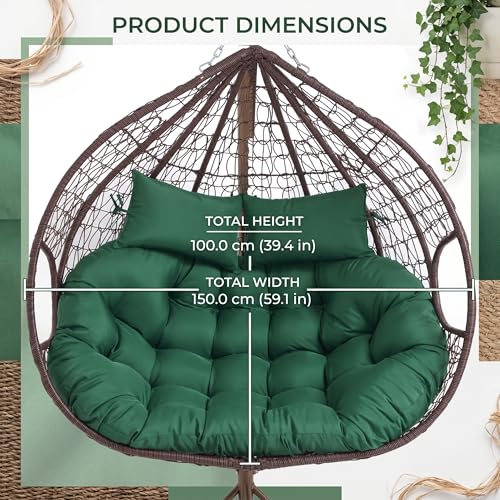 Cojín para Silla de Huevo Doble Termina con la Rigidez con este Asiento Impermeable Verde 5