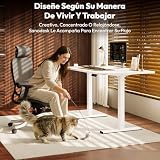 SANODESK 120 x 60 cm Bureau relevable électrique avec 2 crochets, réglable en hauteur, télescopique bidirectionnel, contrôle de mémoire et technologie anti-collision (blanc) - 3