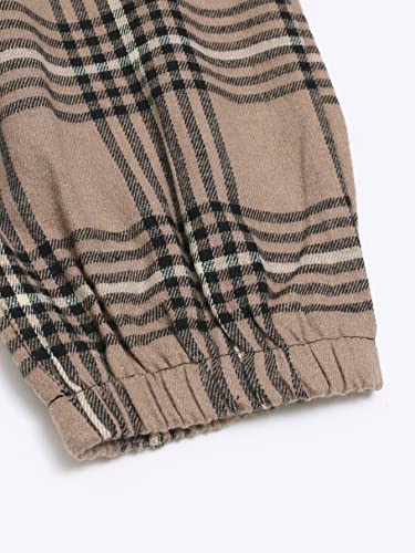 Wdirara Men's Plaid Drawstring Waist Joggers Active Sweatpants With Pockets Multicolored L #TOP2