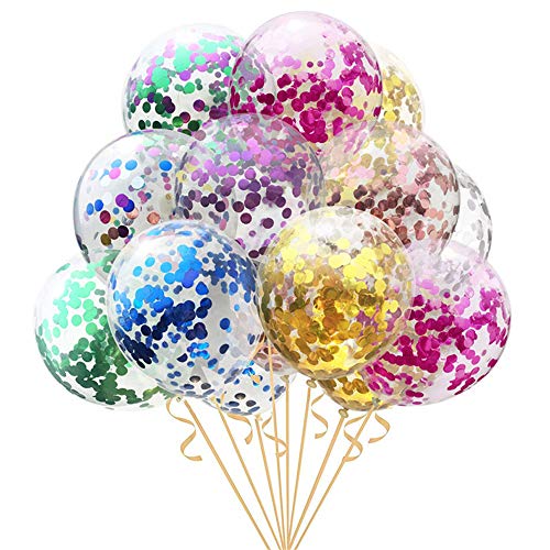 Image of Multicolor Confetti Balloons - 12inch 50 Pcs Latex Balloons for Birthday, Wedding, Baby Shower, Christmas Party