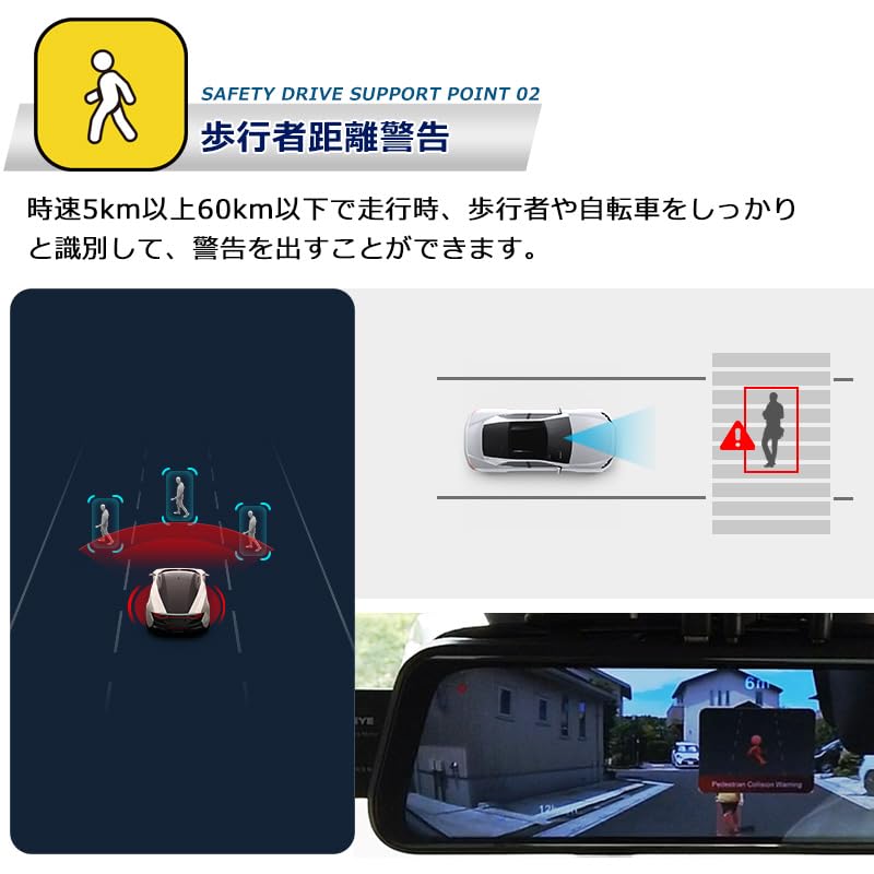Amazon.co.jp: MINIEYE UTOUR ドライブレコーダー ミラー型 前後カメラ
