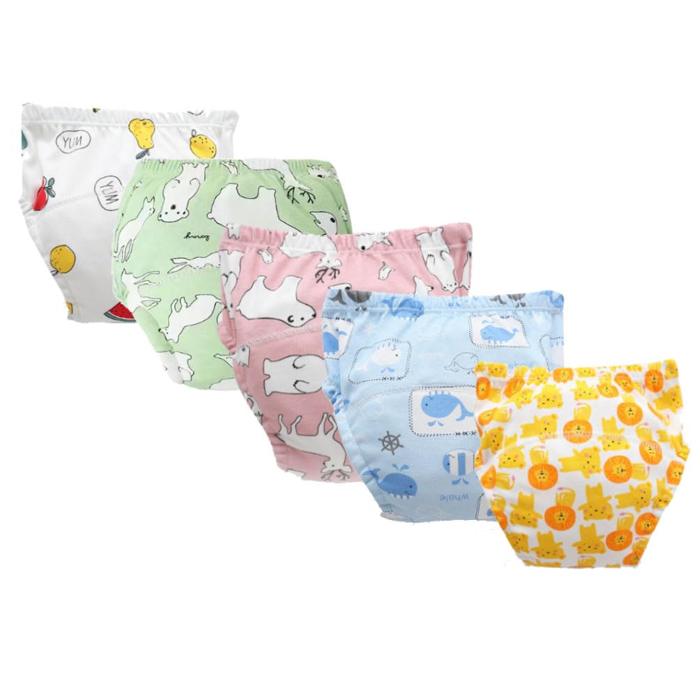 Dianaily Blooming Kids Leakproof Underwear, 3/5 Pack, Upairy Training Underwear (5 Colors, L(13-20kg))