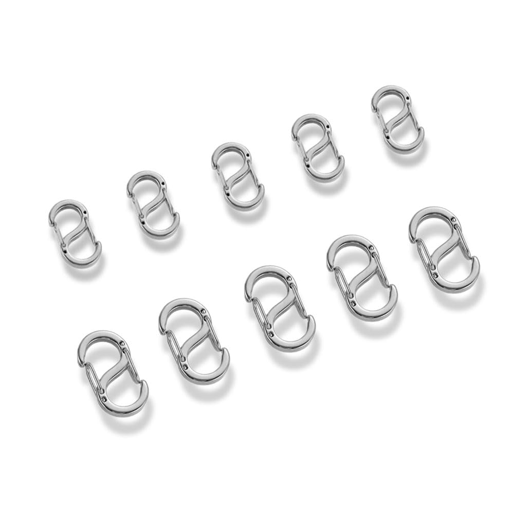 S字フック ステンレス 10個セット キーホルダー金具 11mm 18mm アクセサリーパーツ DIY ハンドメイド ジュエリー用 シルバー