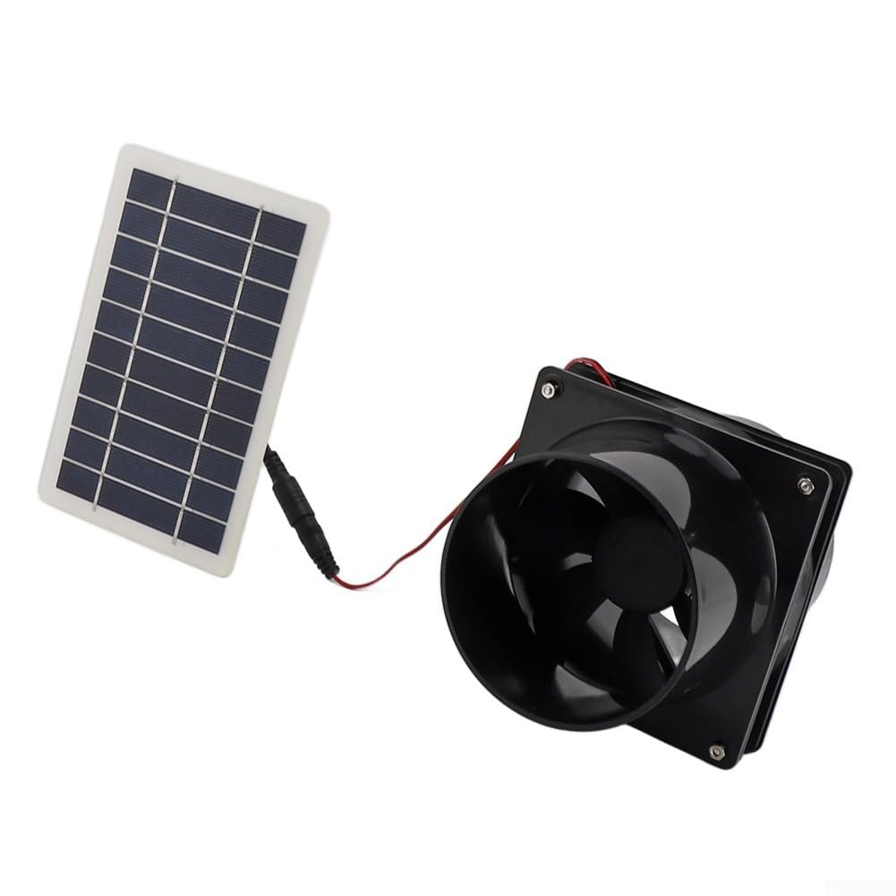 GLOBALHUT Ventilateur D'extraction À Énergie, Kit De Ventilateur De Panneau Solaire, Ventilateur Extracteur D'air Silencieux, Pour Les Maisons, Poulaillers, Camping-cars Et Serres